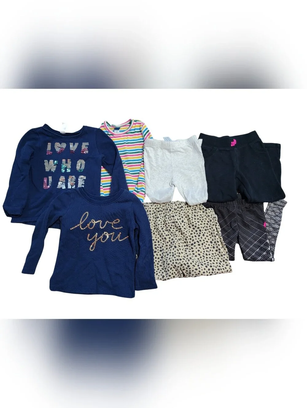 Girls Clothing Lot 4T 4 5 Carters Old Navy Nike Sweatshirts Leggings 7pc
